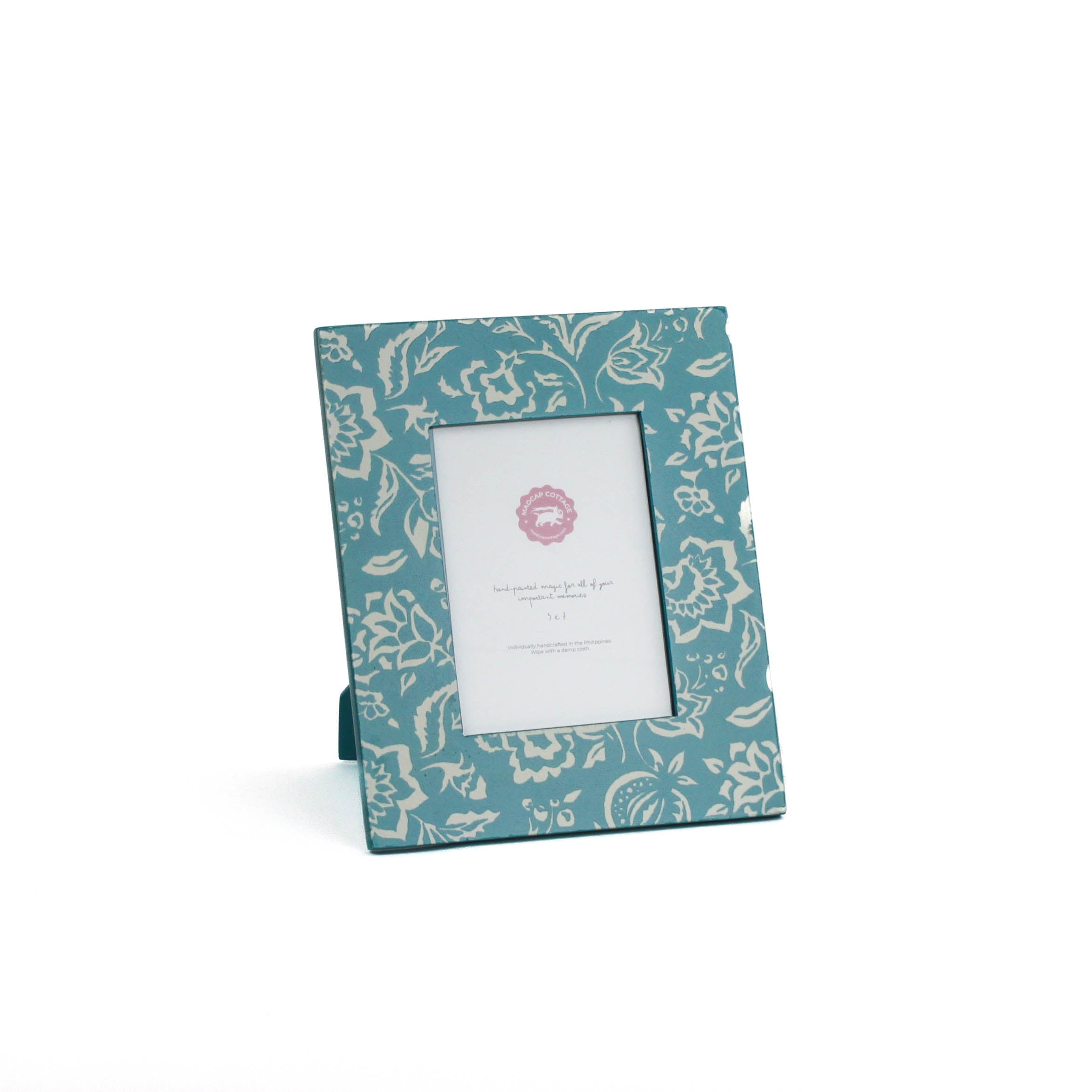 Hand-Painted Patterned 5 x 7 Frame - Hampton Court Blue Floral
