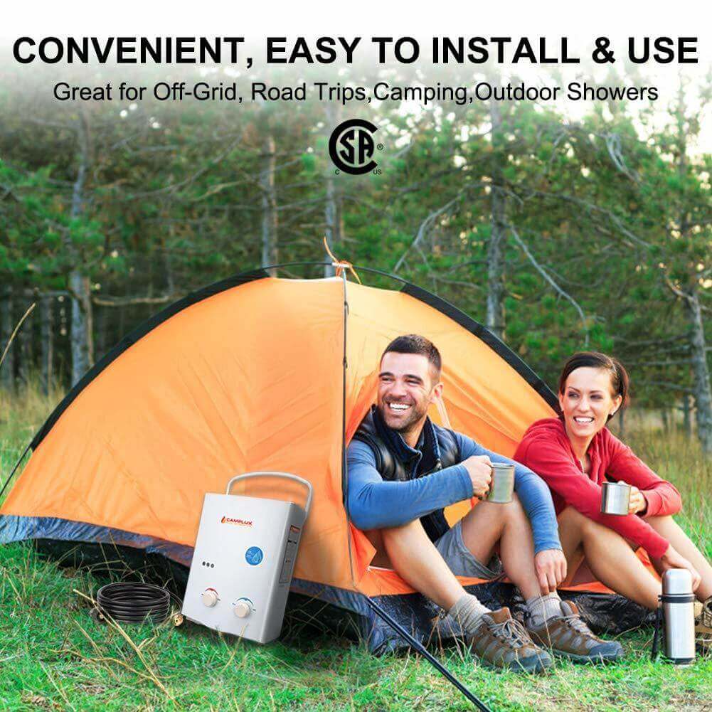 Camplux 5L Propane Portable Tankless Water Heater (CSA Certified For Outdoor Use)