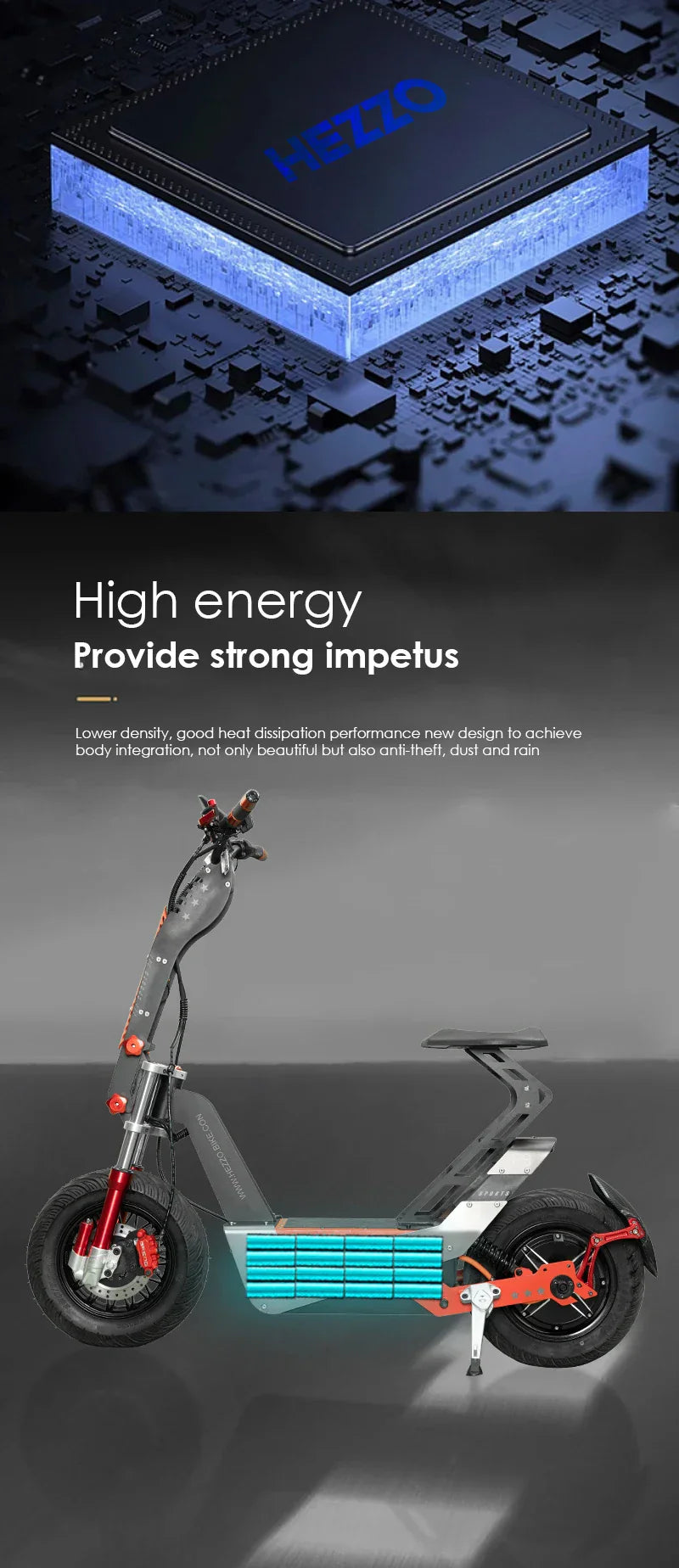 HEZZO-F8 Electric Scooter - 8000W Power, Max Speed 100 Km/h