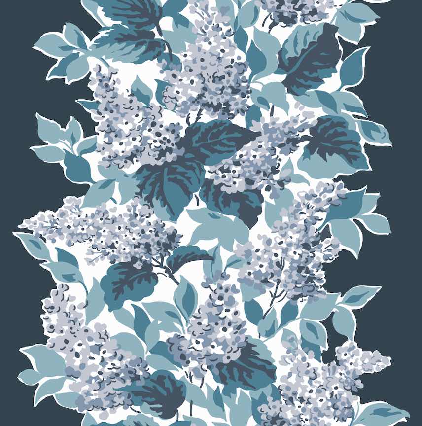 Bar Harbor Unpasted Wallpaper - Navy Blue