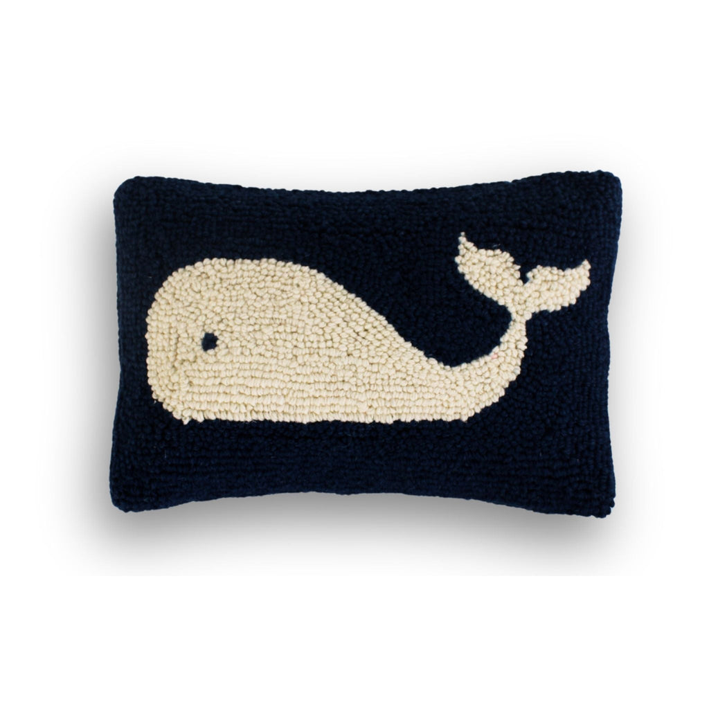 Hooked Wool Whale Pillow