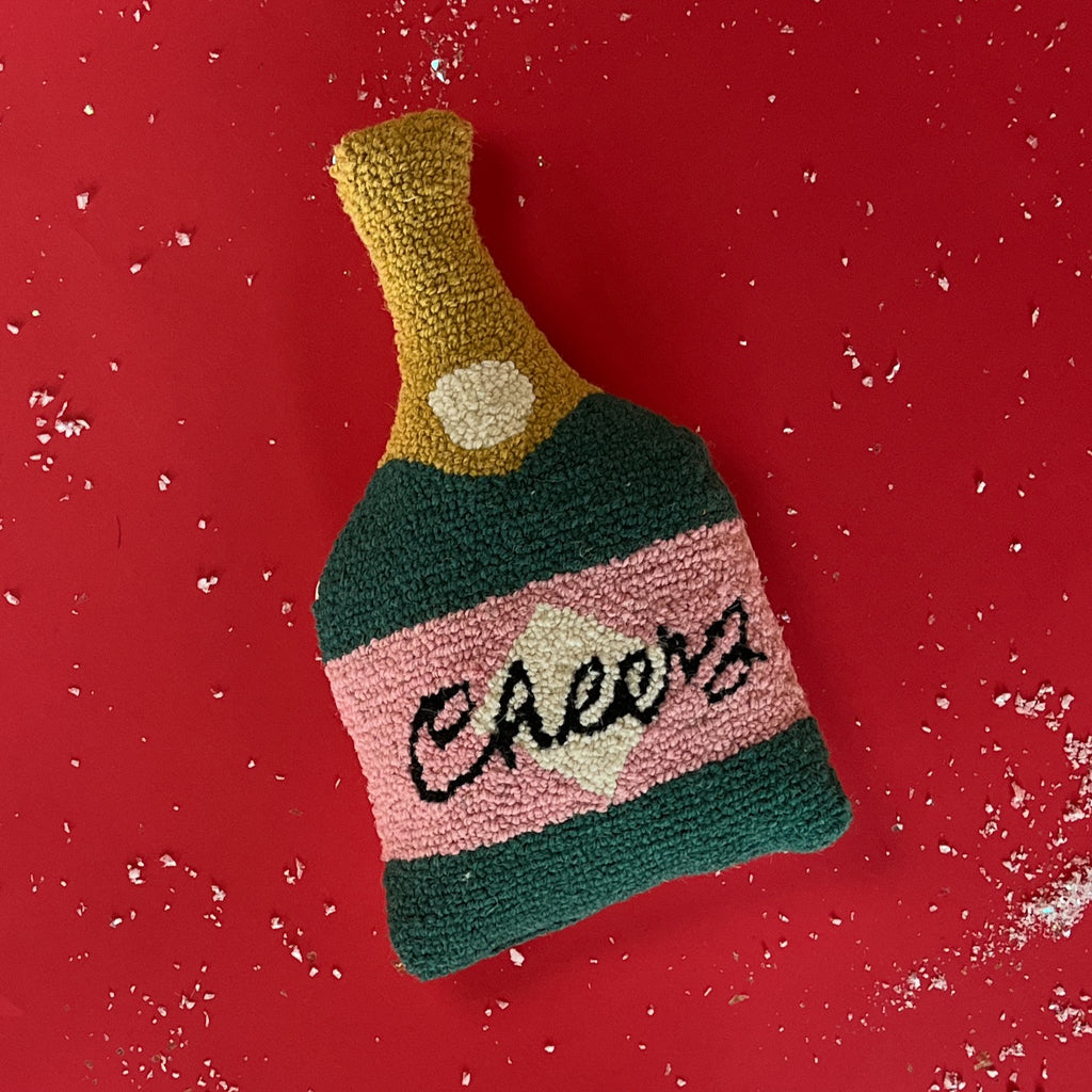 Champagne Bottle Cheers Pillow