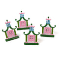 Pagoda Hand-Painted Metal Chinoiserie Napkin Rings, Set of 4