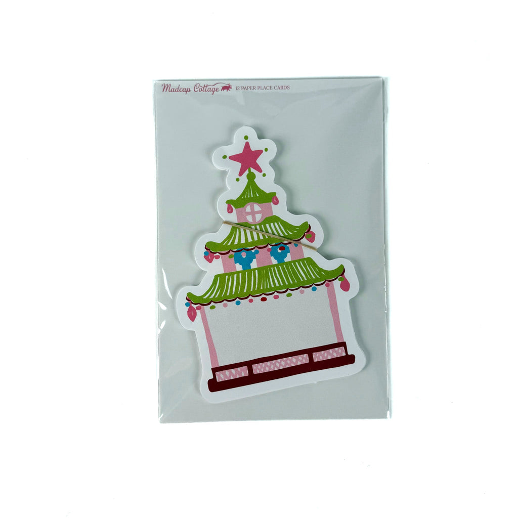 Shaped Festive Pagoda Place Cards, Set of 12