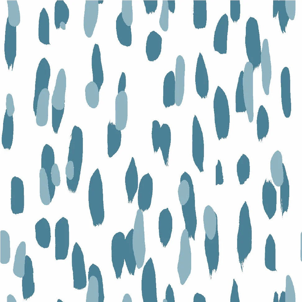 Club House Brushstroke Unpasted Wallpaper - Pool Blue