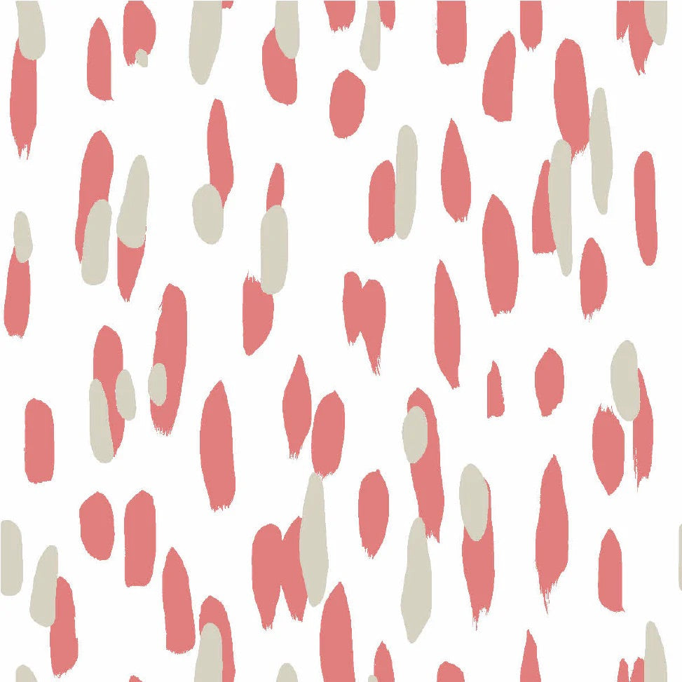 Club House Brushstroke Unpasted Wallpaper - Rhubarb