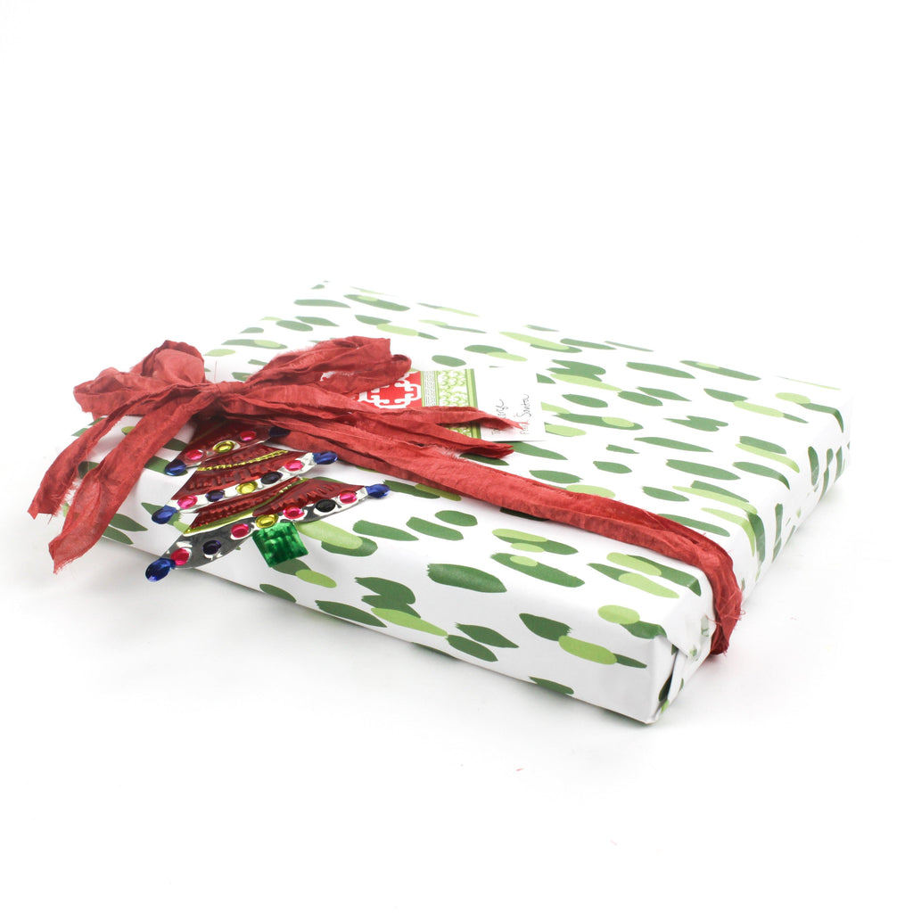 Club House Green Brushstroke Gift Wrapping Paper
