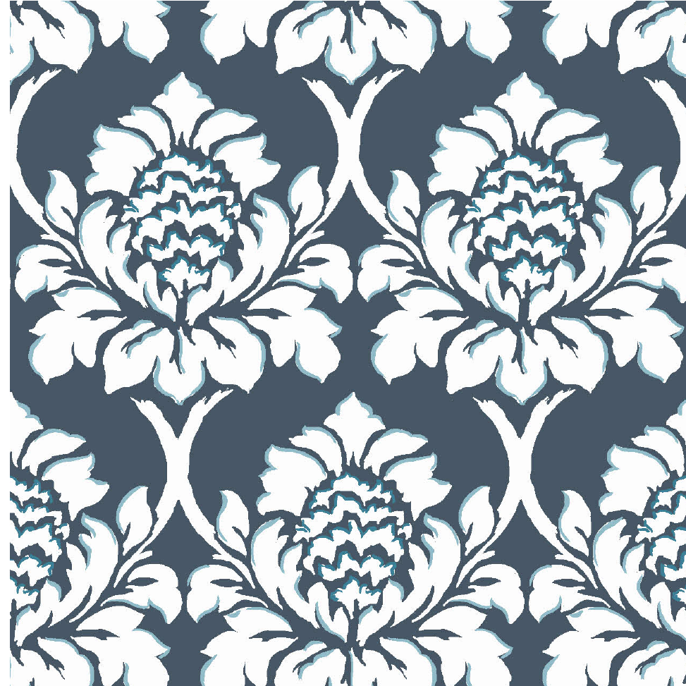Kelmarsh Hall Fabric - Indigo Blue