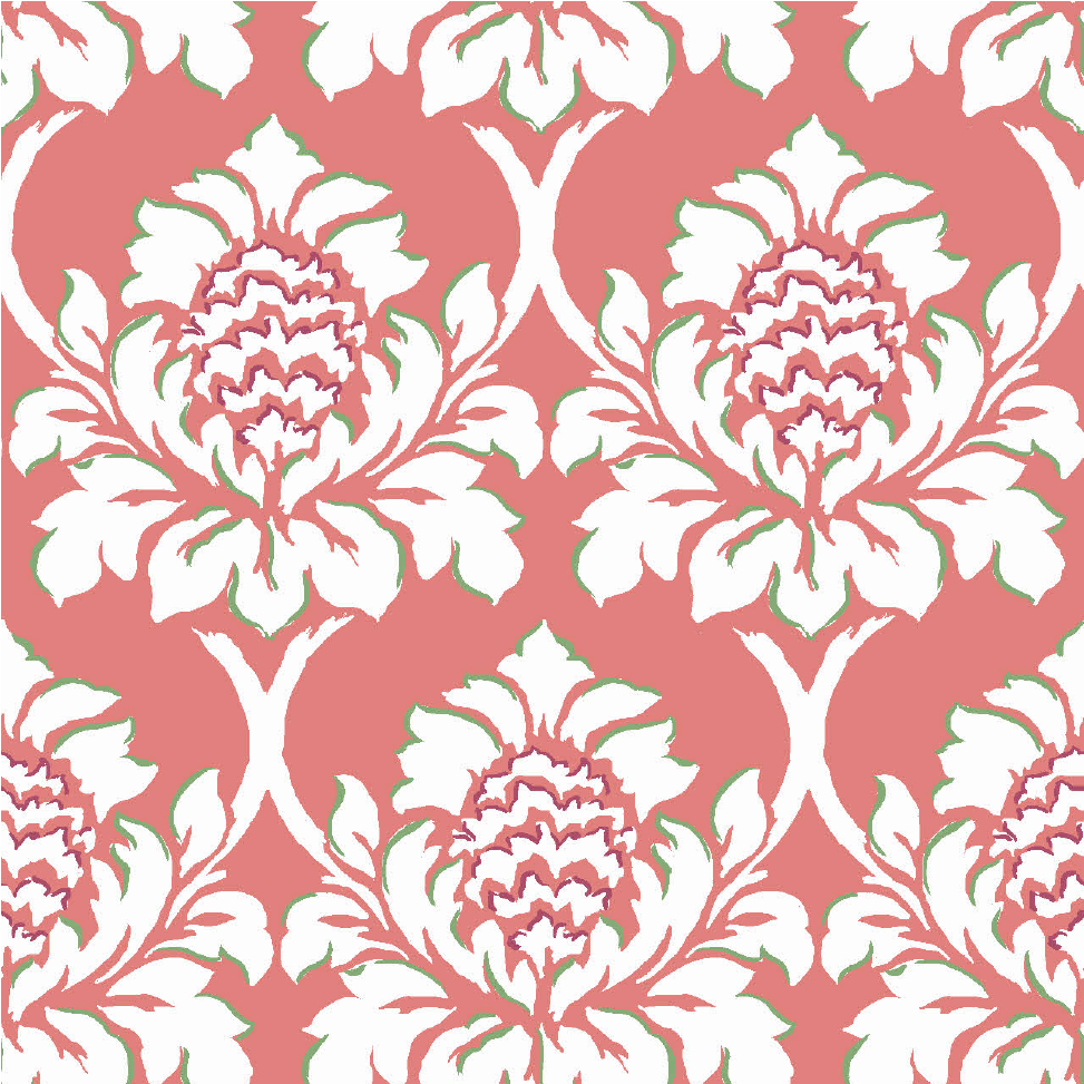 Kelmarsh Hall Fabric - Rhubarb