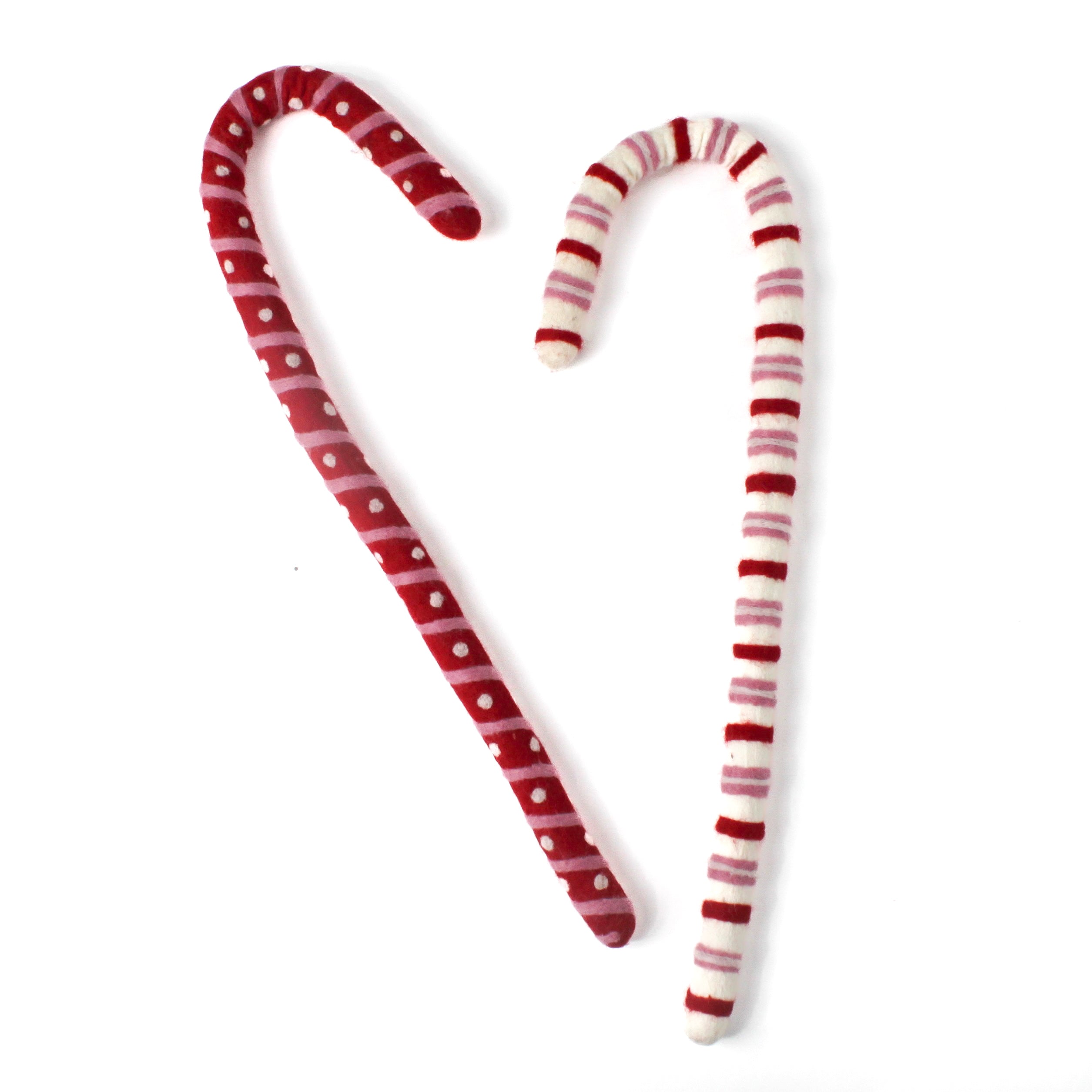 Extra Large Felted Candy Canes, Set of 2