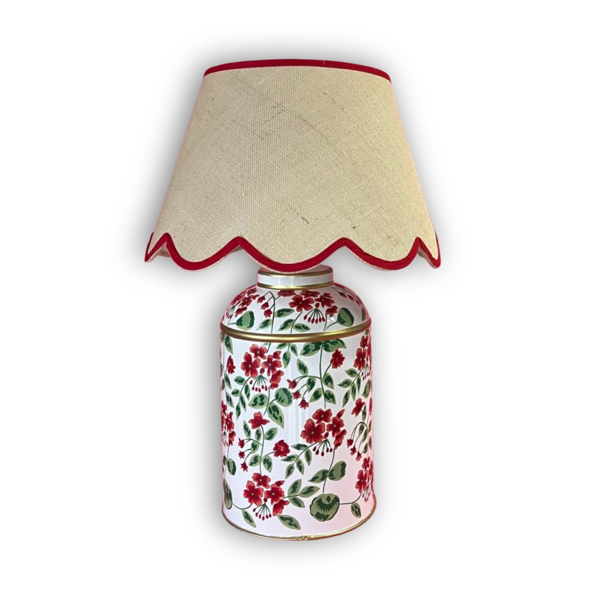 Cottage Grove Hand-Painted Tole Geranium Lamp
