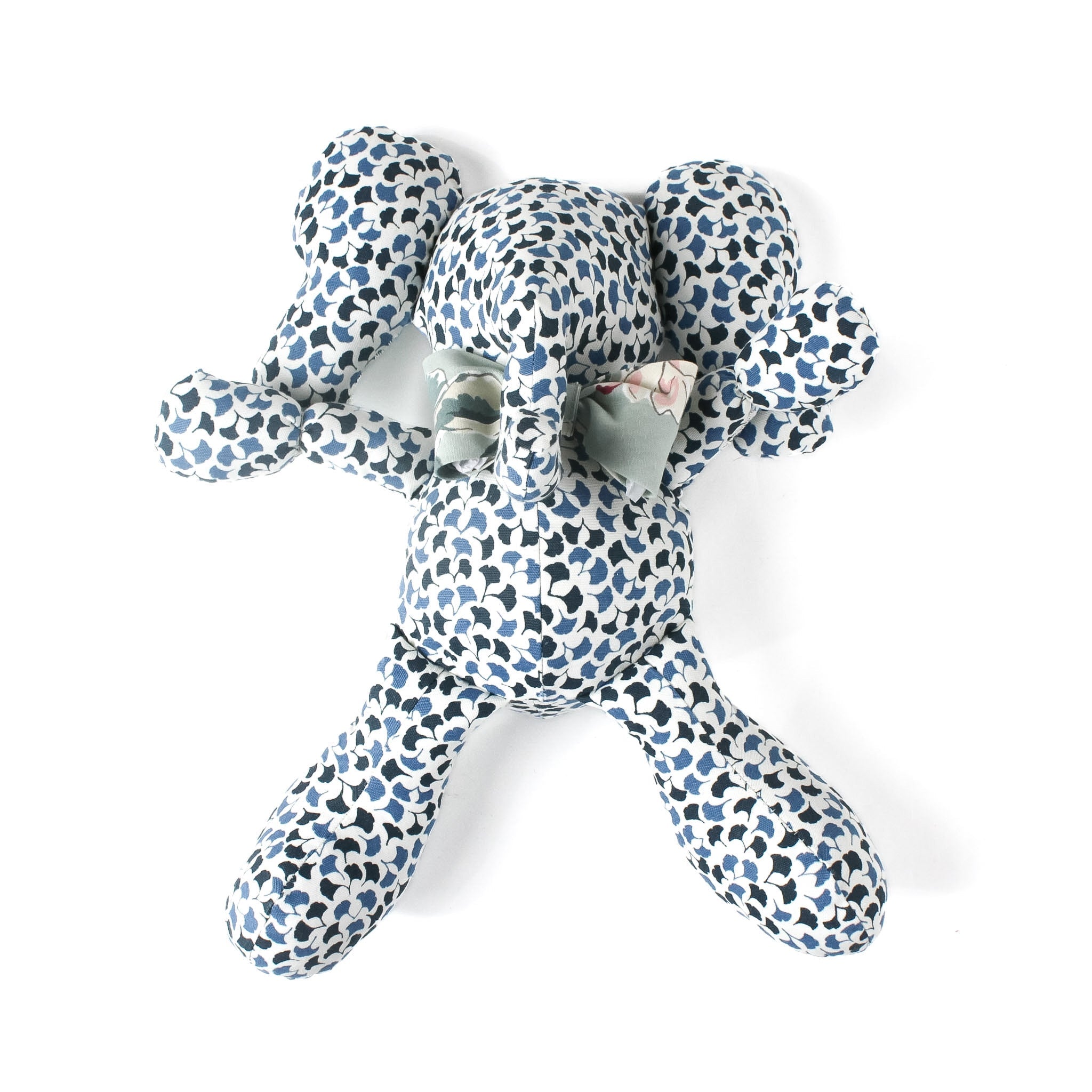 Forest Glade Gingko Leaf Blue Stuffed Elephant