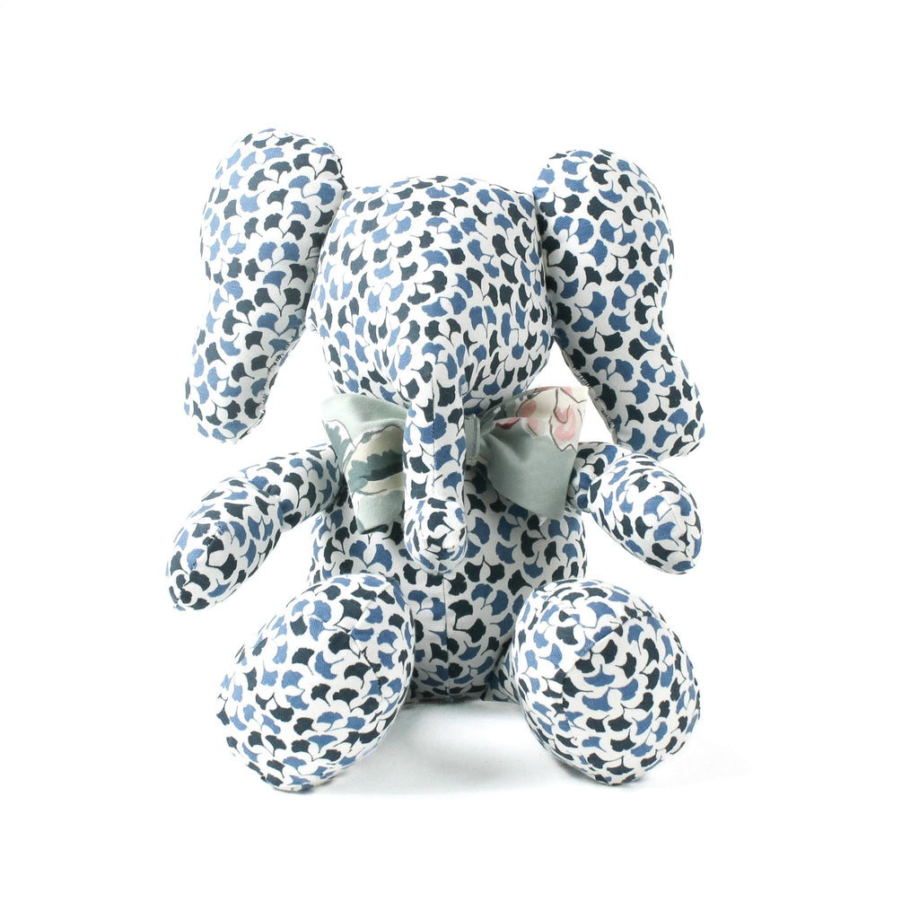 Forest Glade Gingko Leaf Blue Stuffed Elephant