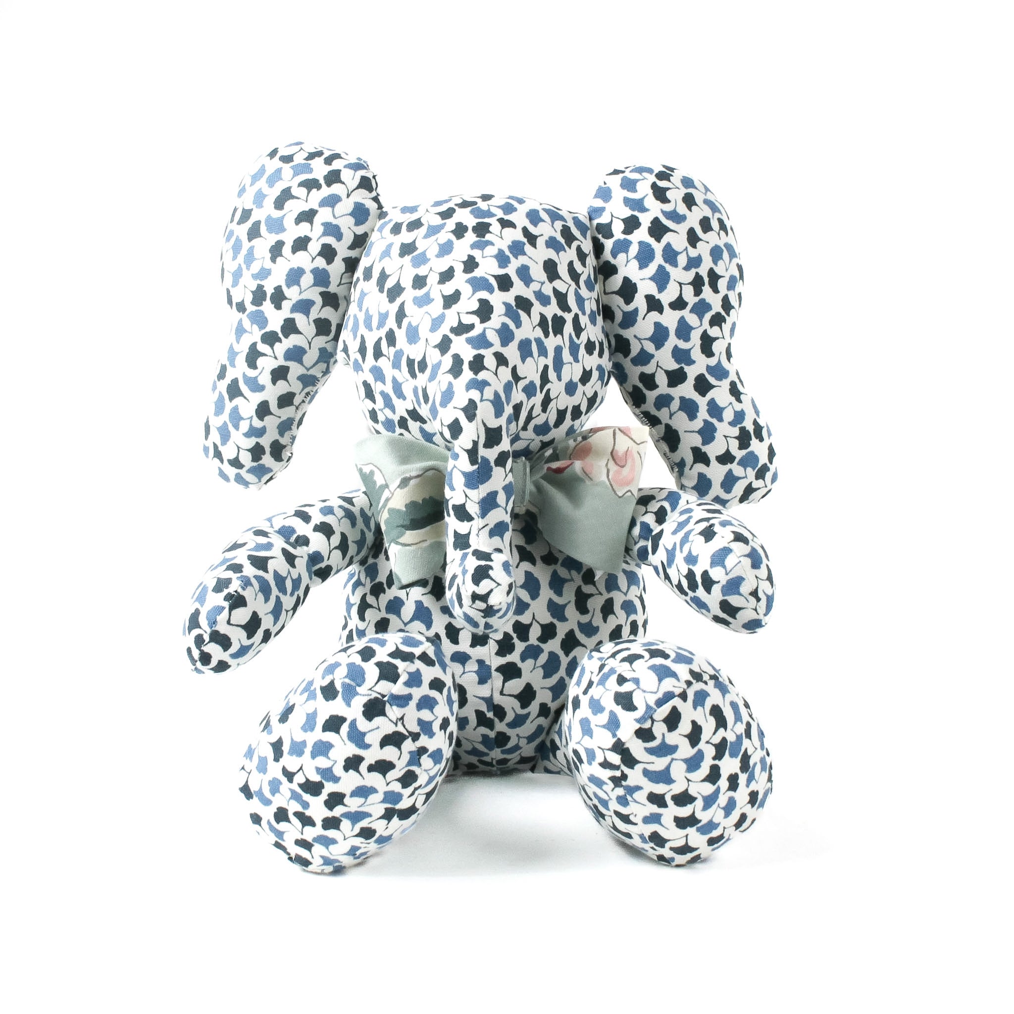 Forest Glade Gingko Leaf Blue Stuffed Elephant