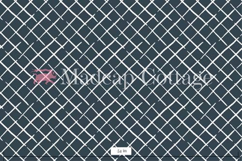 Bahama Court Trellis Navy Blue Outdoor Fabric by the Yard