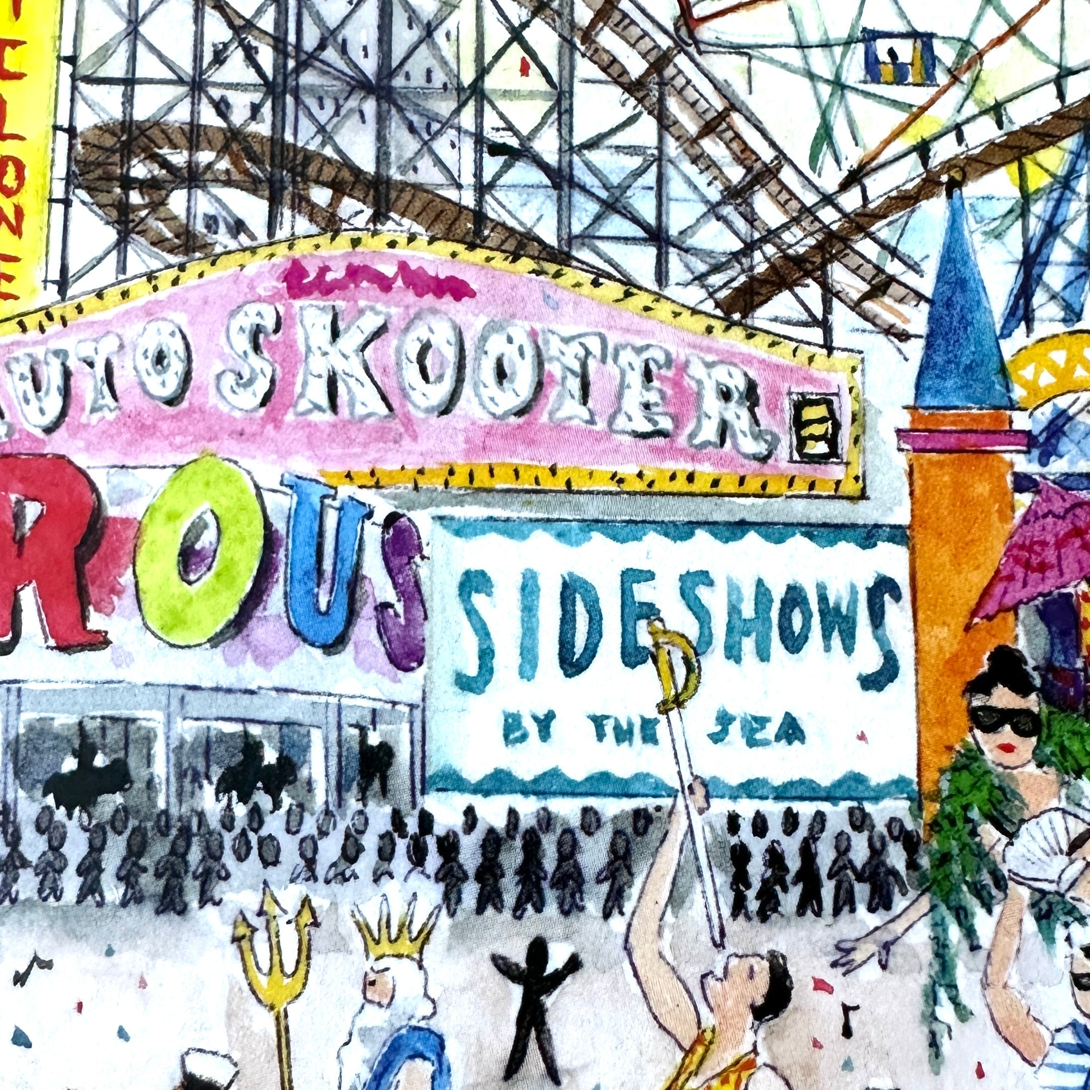 Summer at the Amusement Park, Coney Island Jigsaw Puzzle