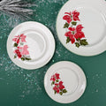 Poinsettia Pattern English Dinnerware, 36 pieces