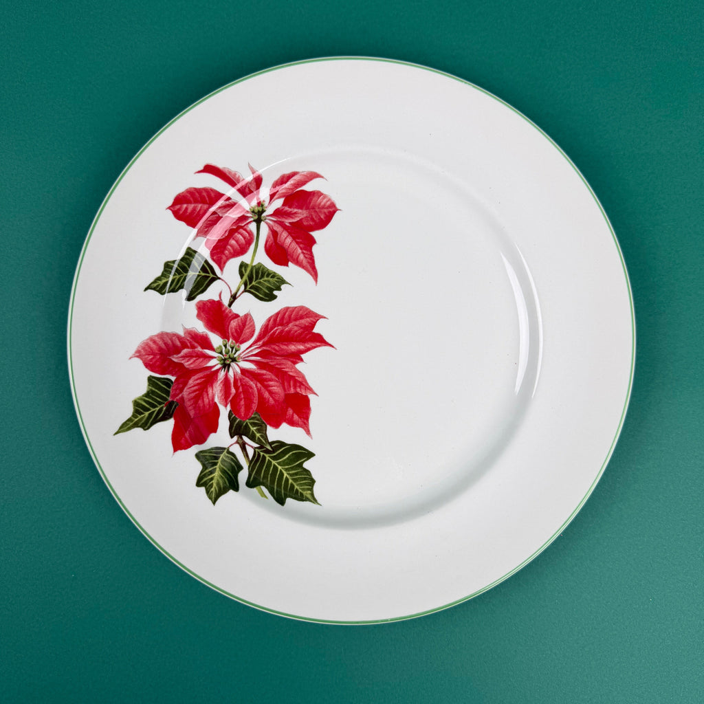 Poinsettia Pattern English Dinnerware, 36 pieces