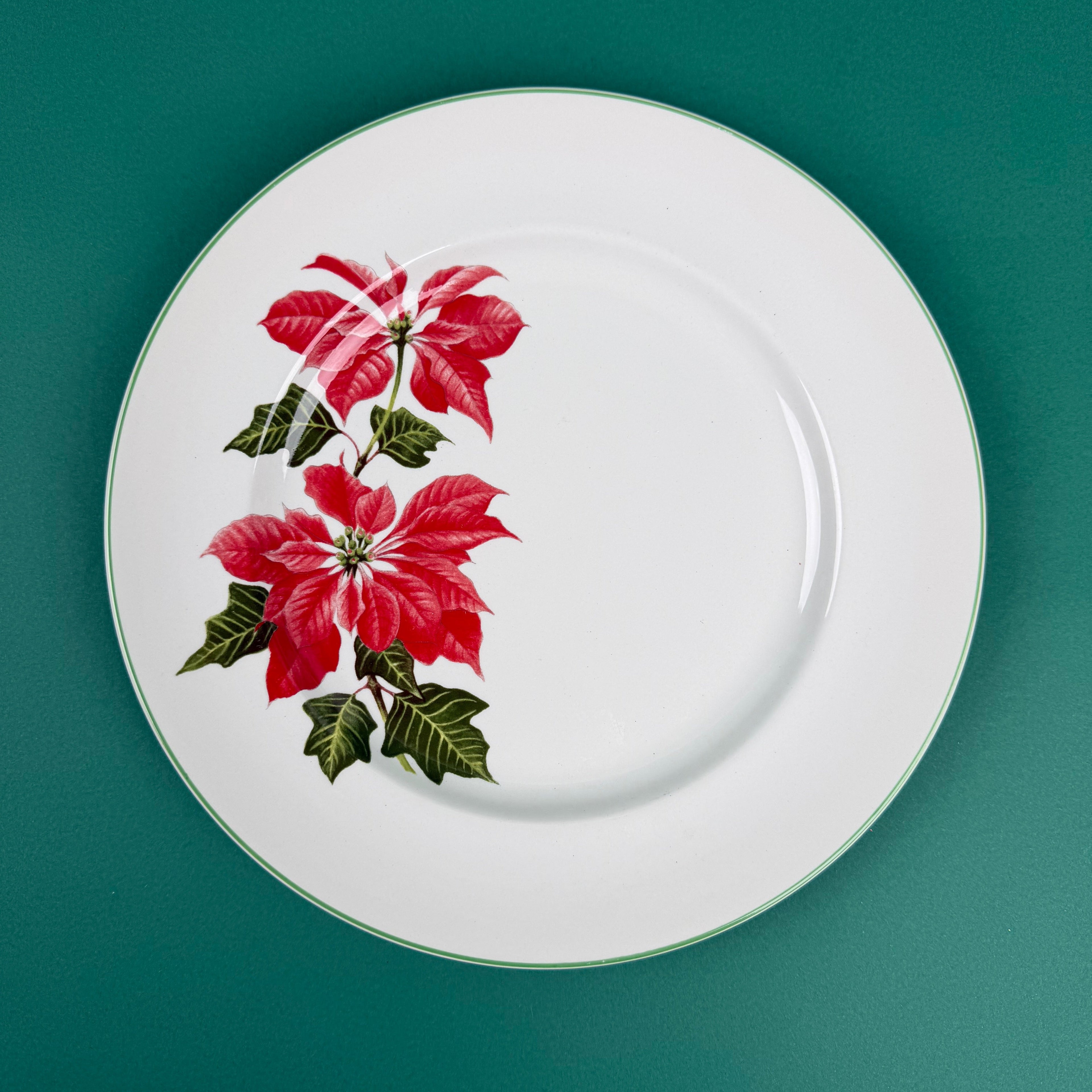 Poinsettia Pattern English Dinnerware, 36 pieces