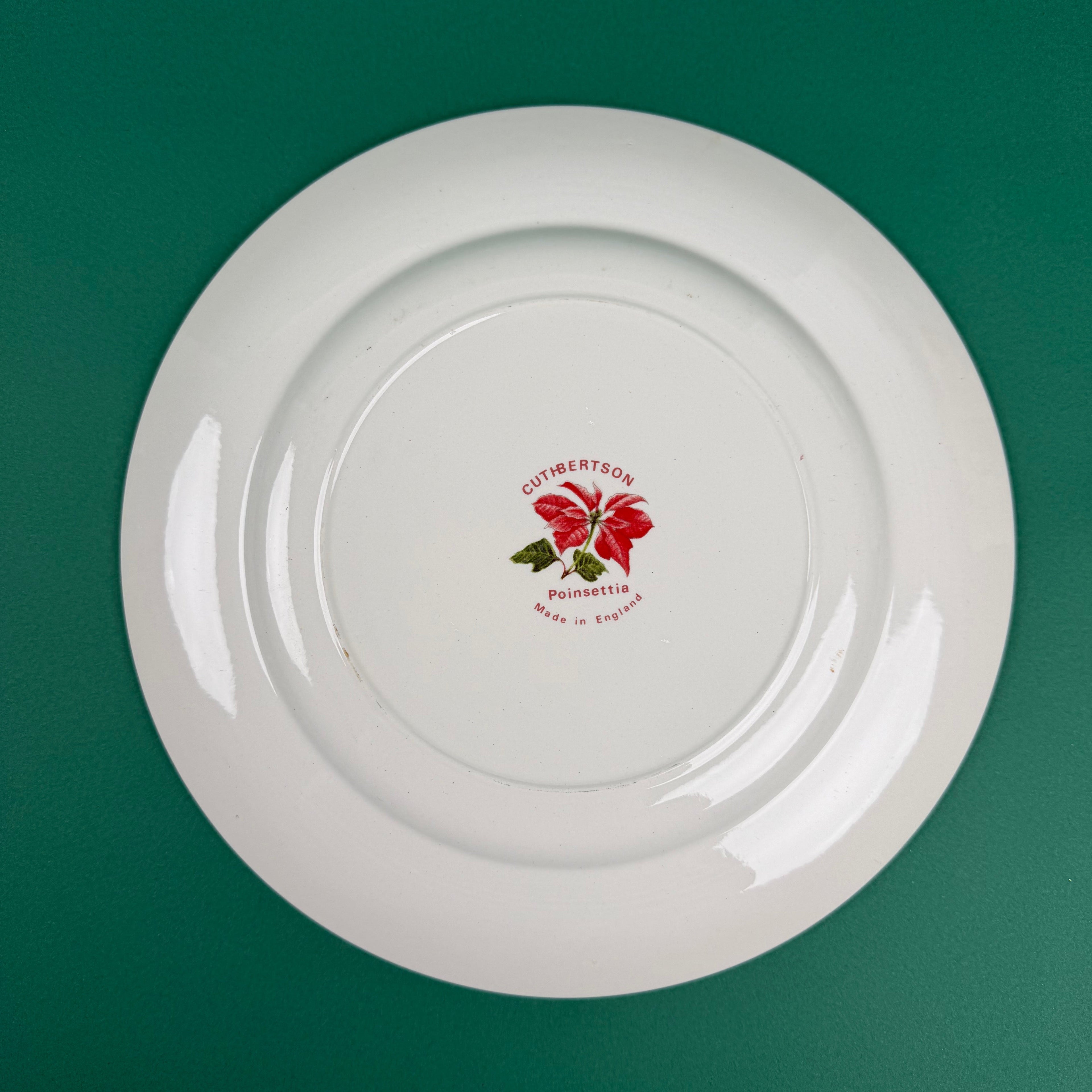Poinsettia Pattern English Dinnerware, 36 pieces