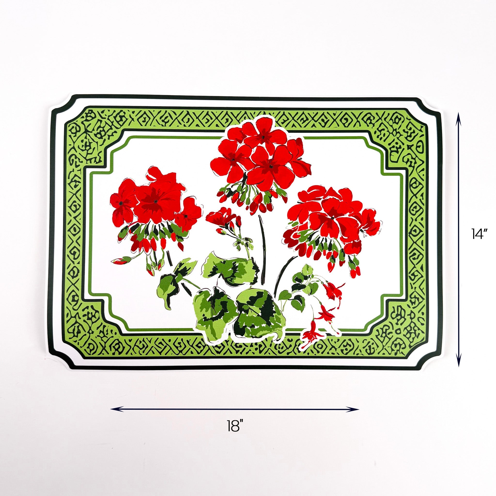 Shaped Geranium Paper Placemats, Set of 12