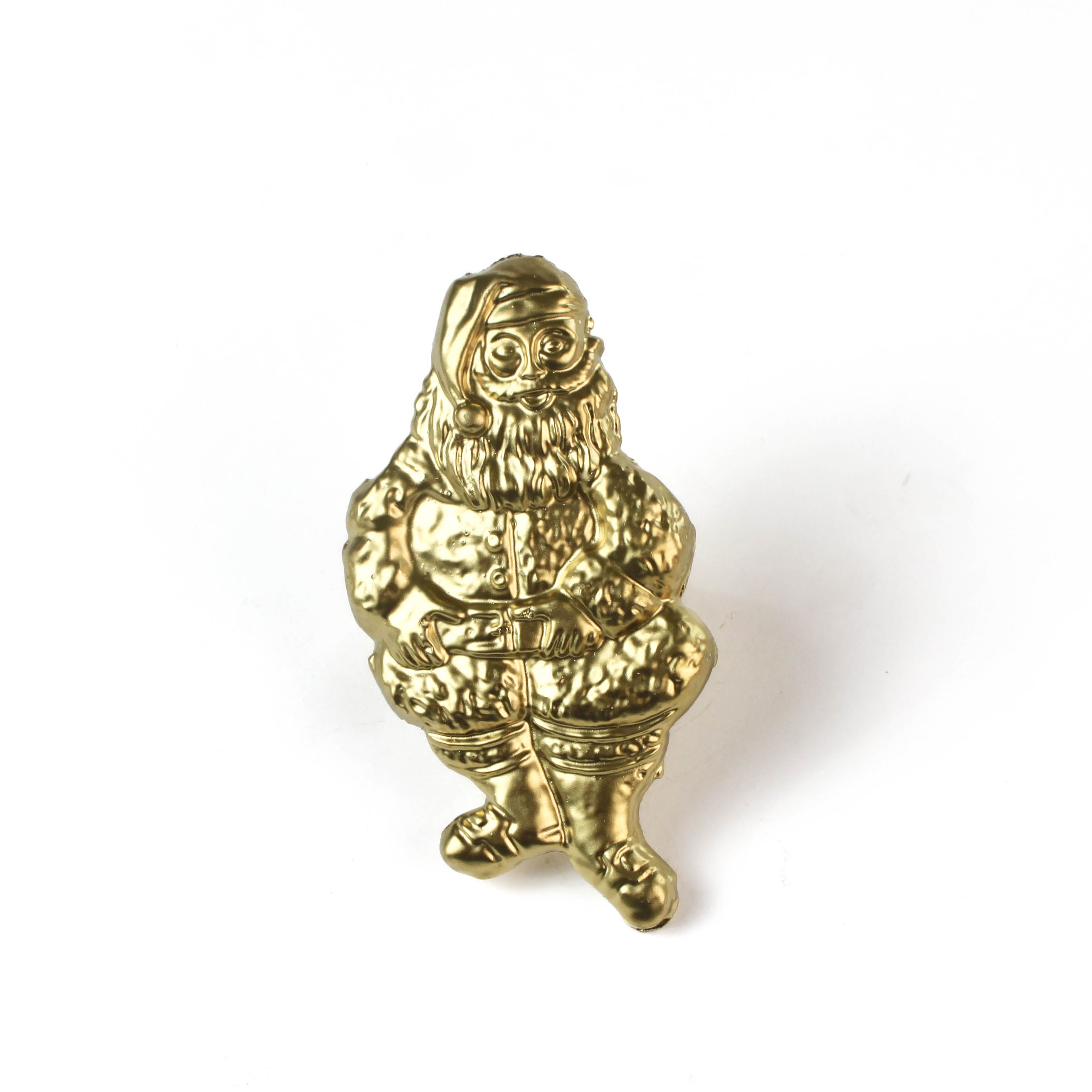 Gilt Metal Santa Christmas Napkin Rings, Set of 4