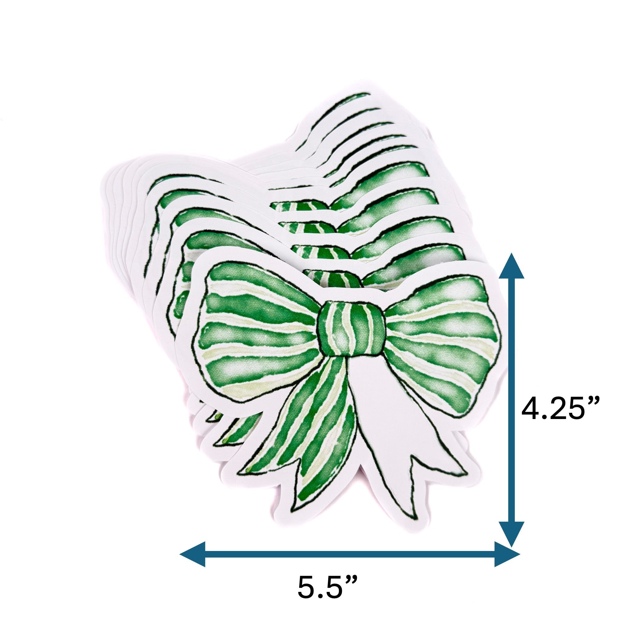 Shaped Bow Place Cards, Set of 12 - Green