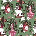 Imperial Palace Unpasted Pug Wallpaper - Chocolate