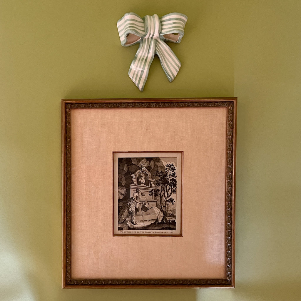 Hand-Painted Striped Ceramic Bow, Set of 2