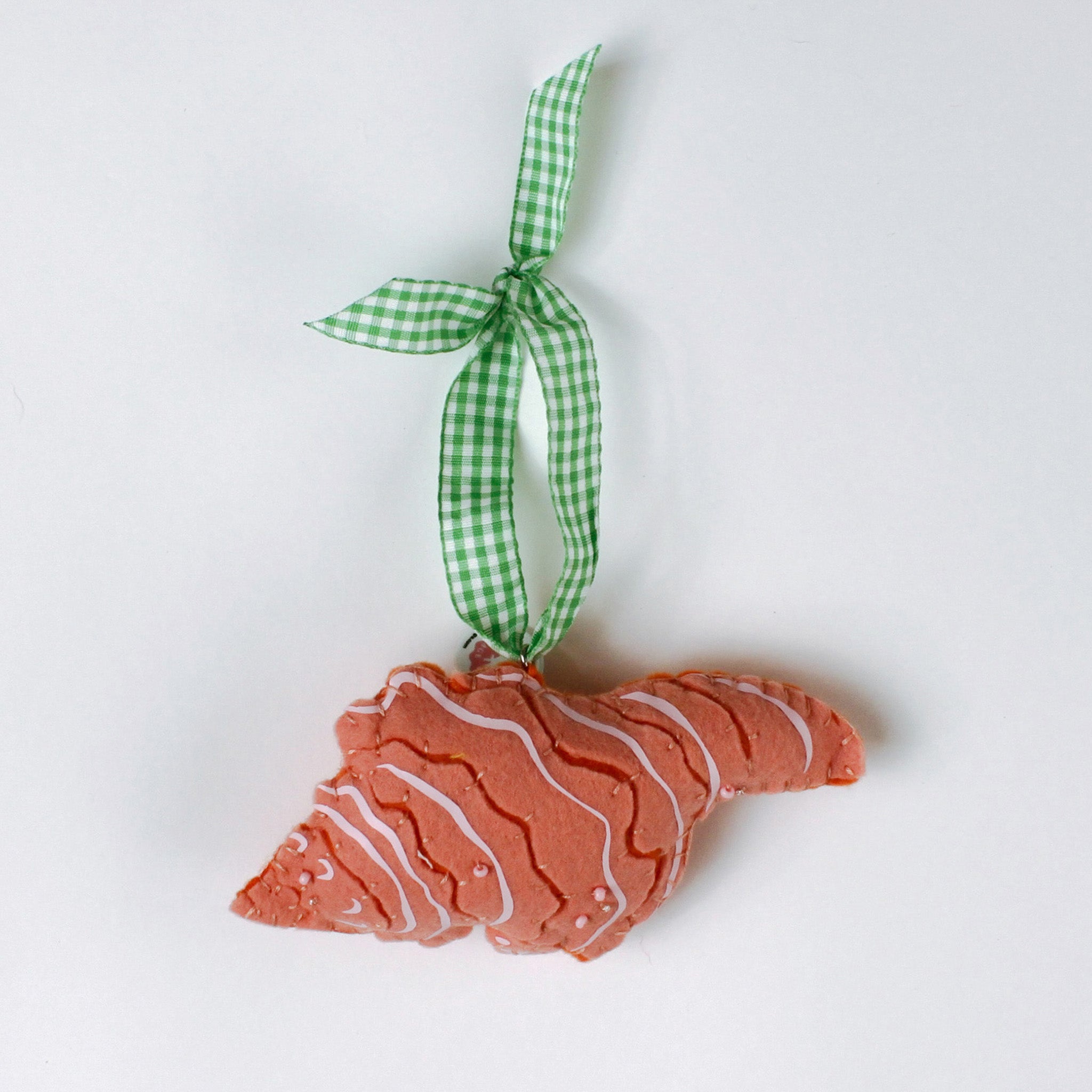 Handcrafted Pink and Orange Shells Felt Christmas Ornaments, Set of 3
