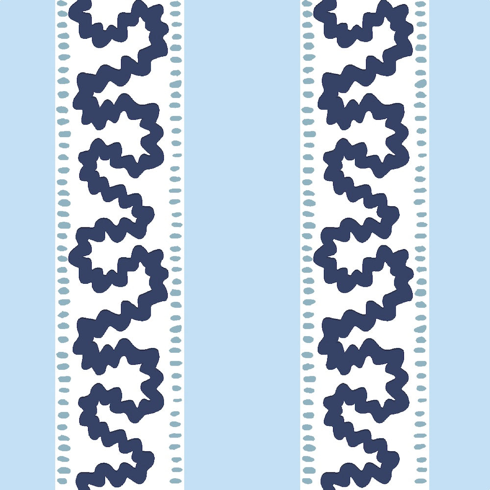 Harbor Trail Navy Sky Blue Outdoor Fabric by the Yard