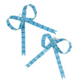 Hand-Painted Tole Large Bow Ornament - Blue, Set of 2