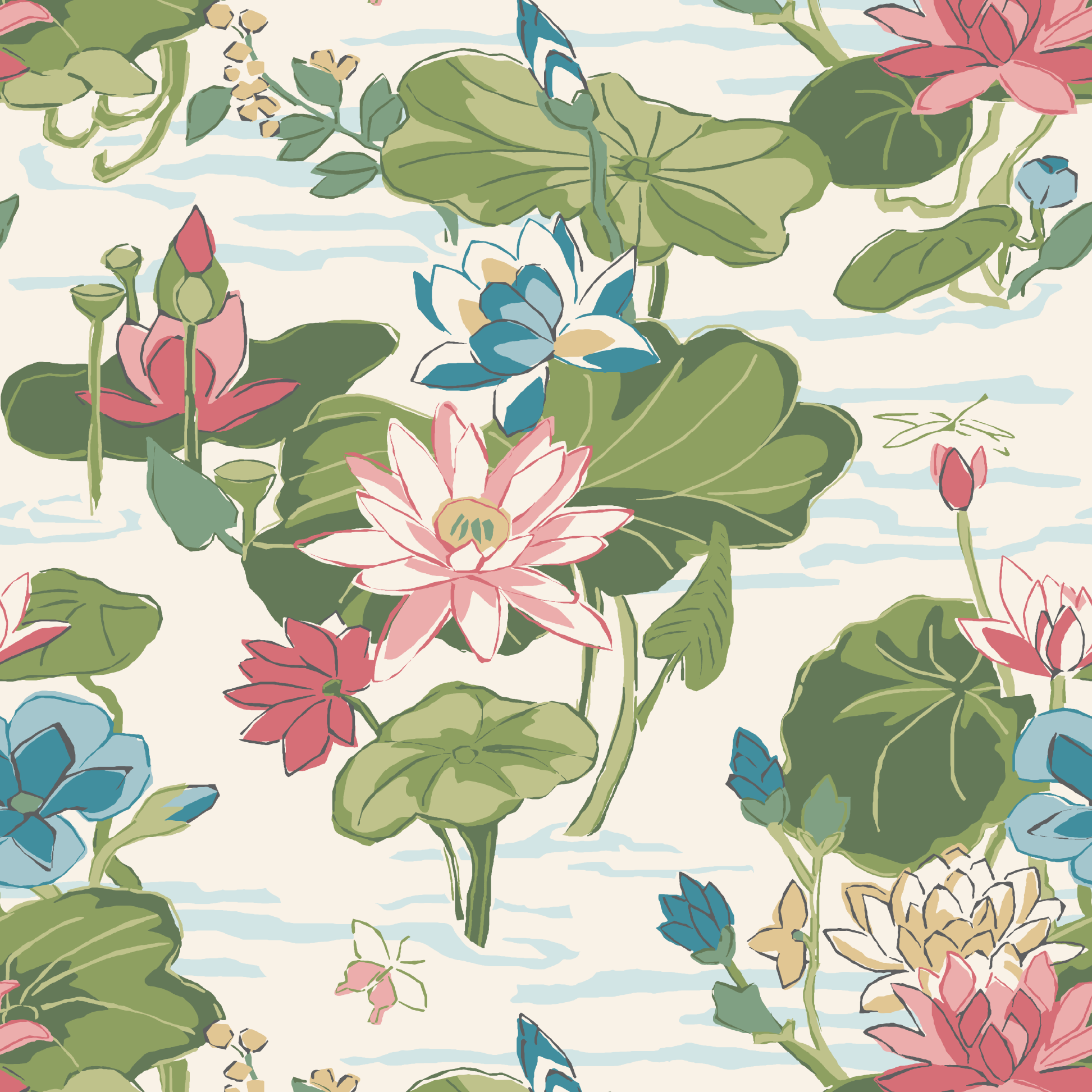 Lily Pond Lane Fabric - Rose Pink