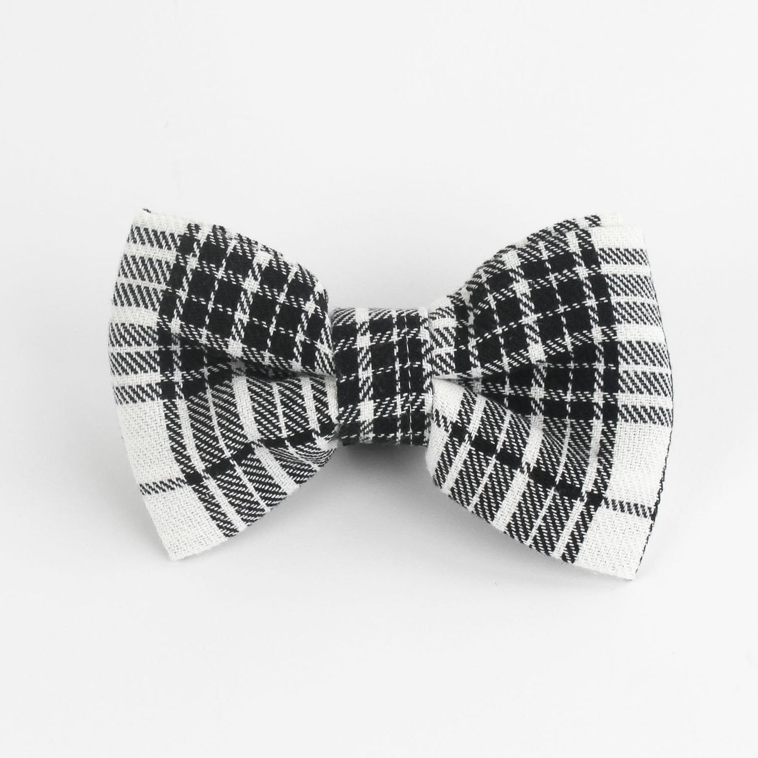 MacLoecke Black/White - Plaid Dog/Cat Bowties, Medium/Large