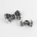 MacLoecke Black/White - Plaid Dog/Cat Bowties, Medium/Large