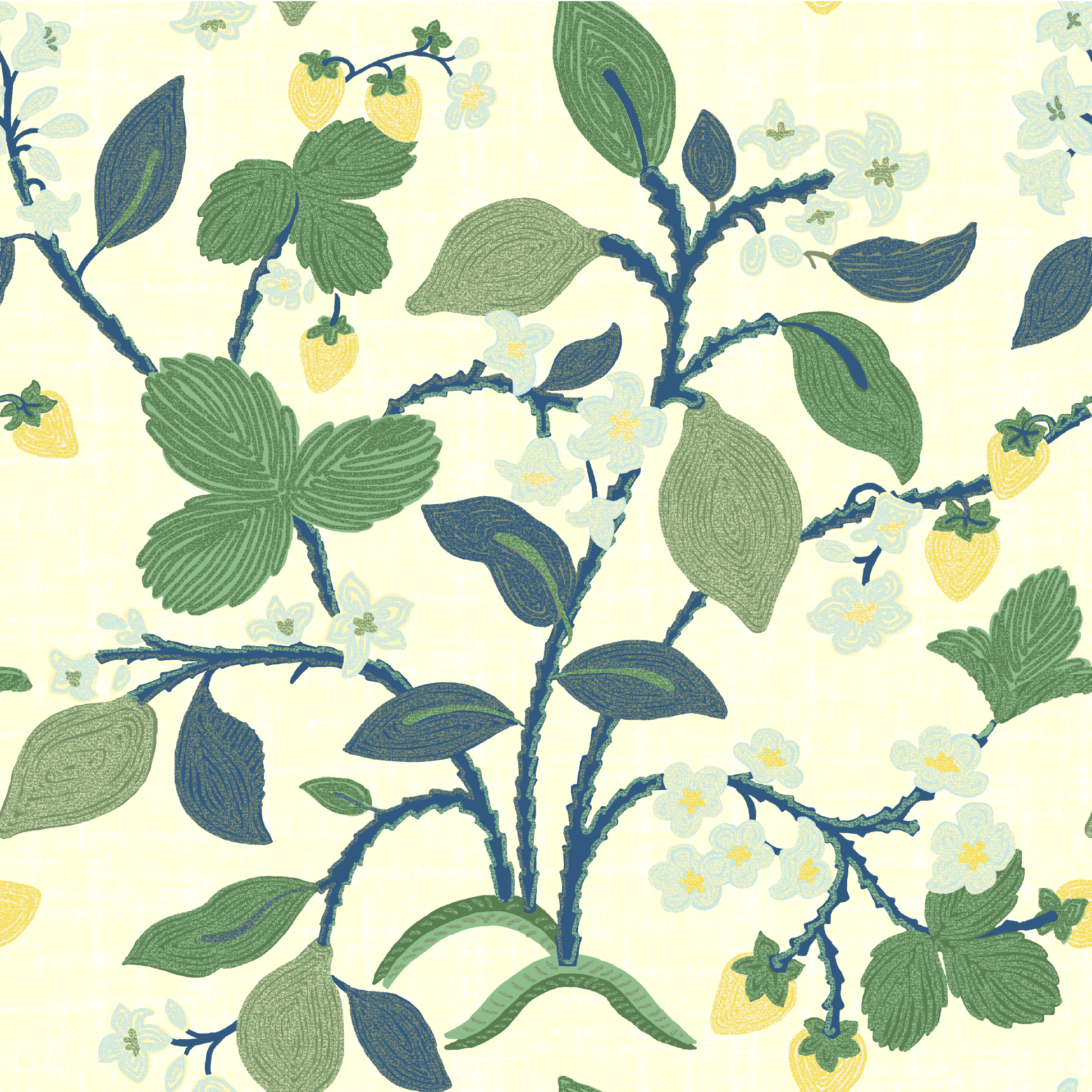 Strawberry Hill Fabric - Lemon Grove Yellow