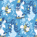 Imperial Palace Unpasted Pug Wallpaper - Pool Blue