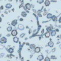Temple Garden Unpasted Chinoiserie Wallpaper - Sky Blue