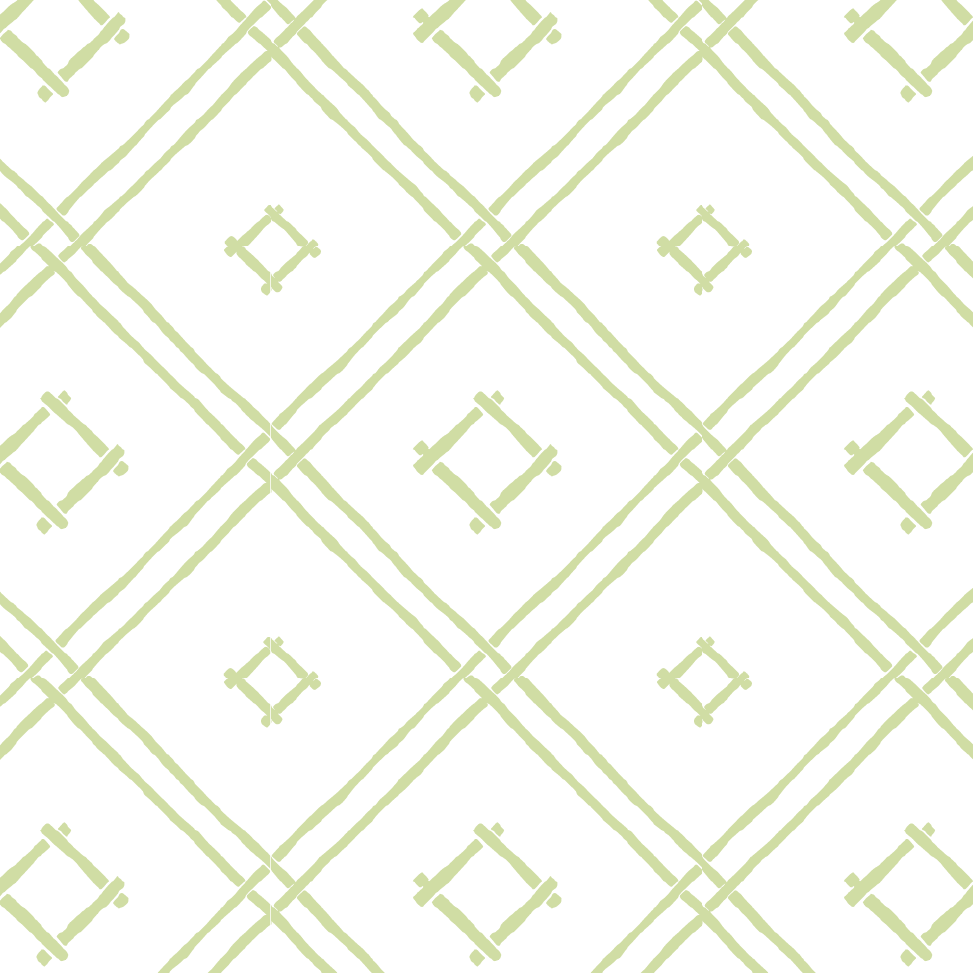 Island House Small Bamboo Trellis Fabric - Meadow Green