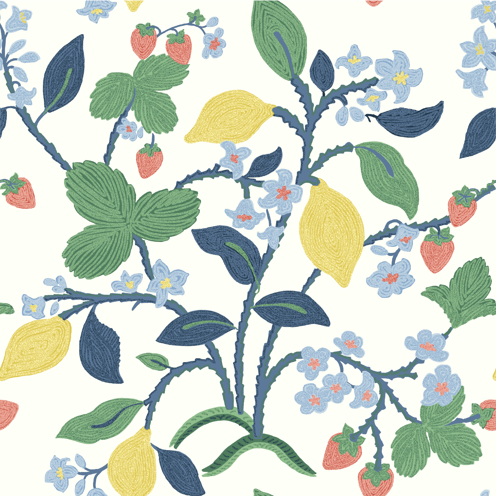 Strawberry Hill Fabric - Forest Green