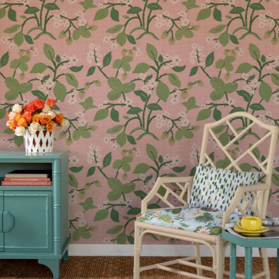 Strawberry Hill Unpasted Wallpaper - Rose Pink