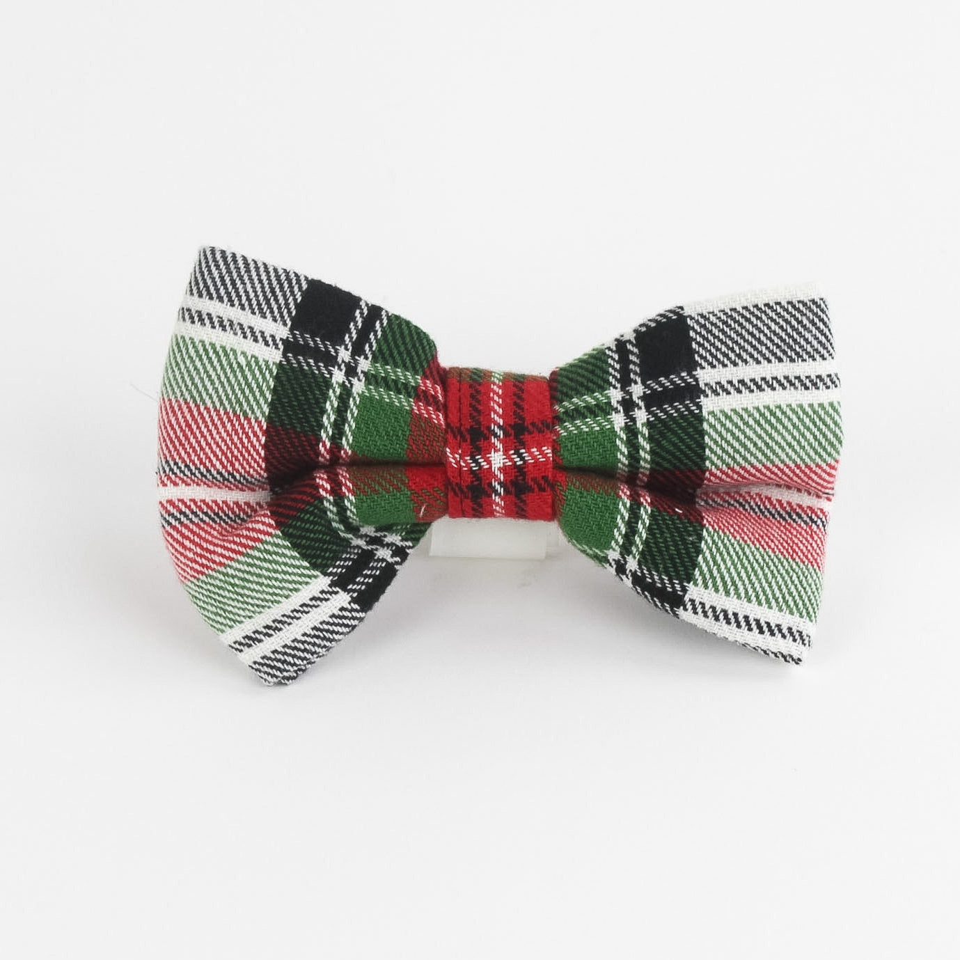 McNixon Red/White/Dark Green - Plaid Dog/Cat Bowties, Medium/Large