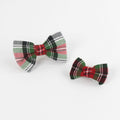 McNixon Red/White/Dark Green - Plaid Dog/Cat Bowties, Medium/Large