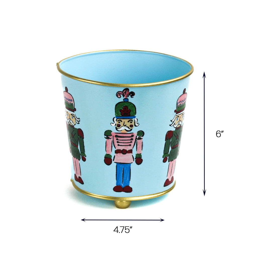 Hand-Painted Large Tole Planter - Nutcrackers