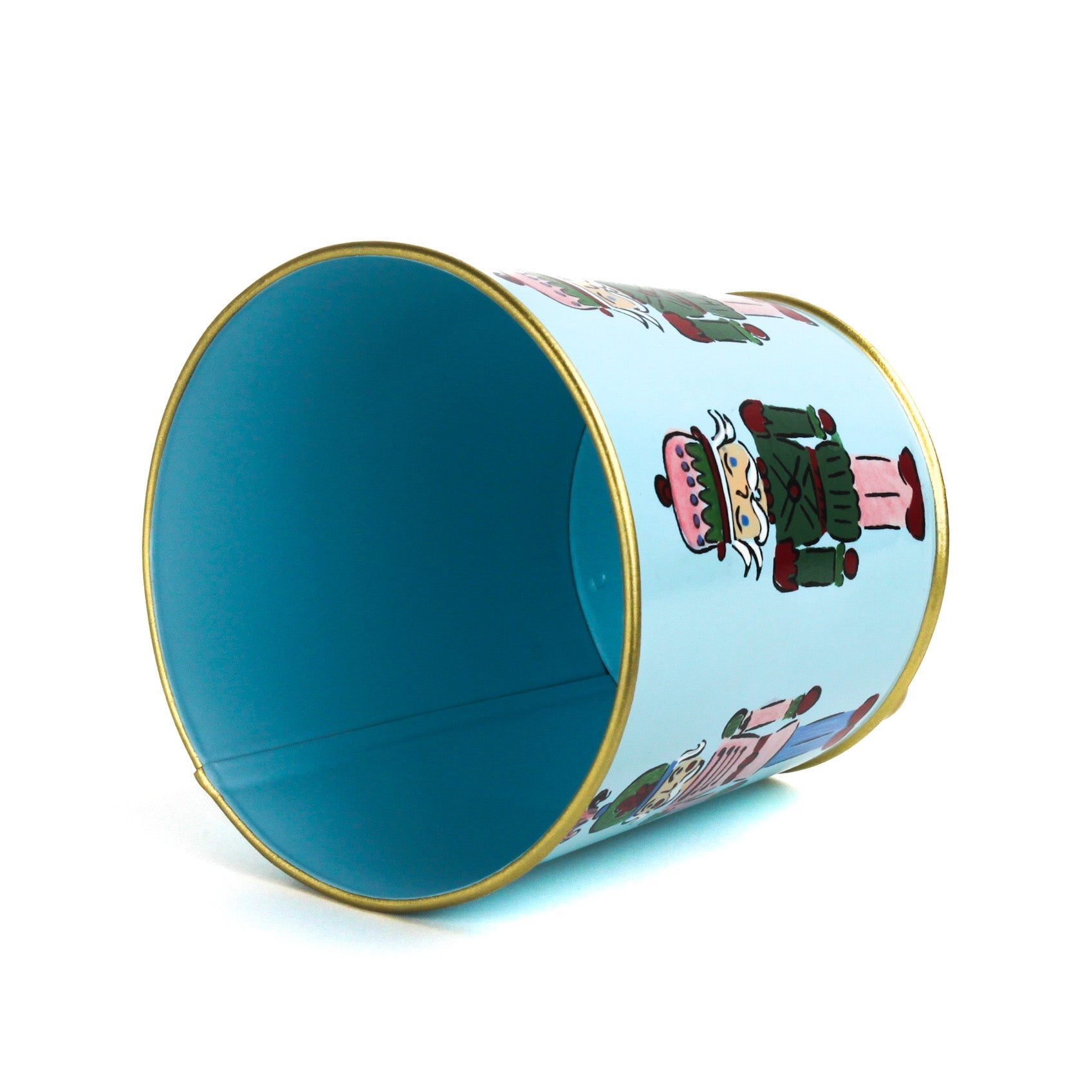Hand-Painted Large Tole Planter - Nutcrackers