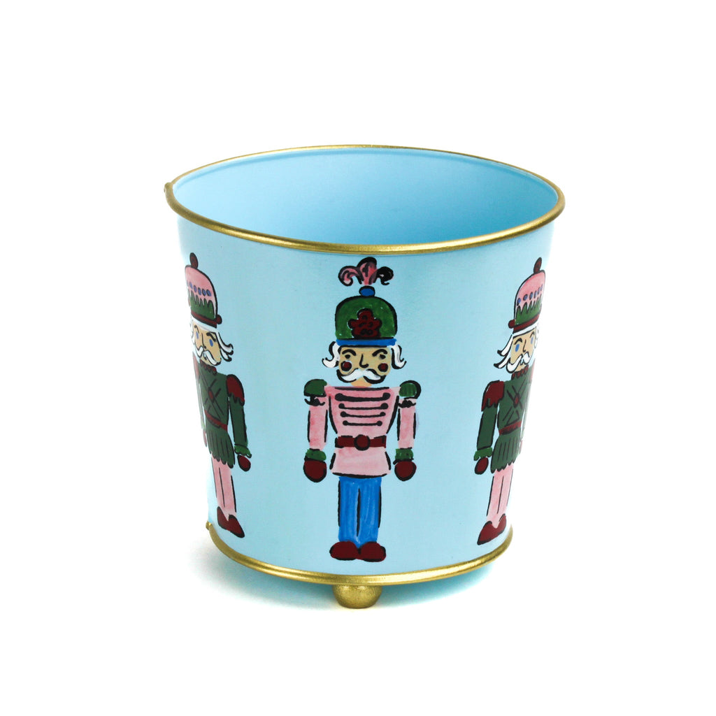 Hand-Painted Large Tole Planter - Nutcrackers