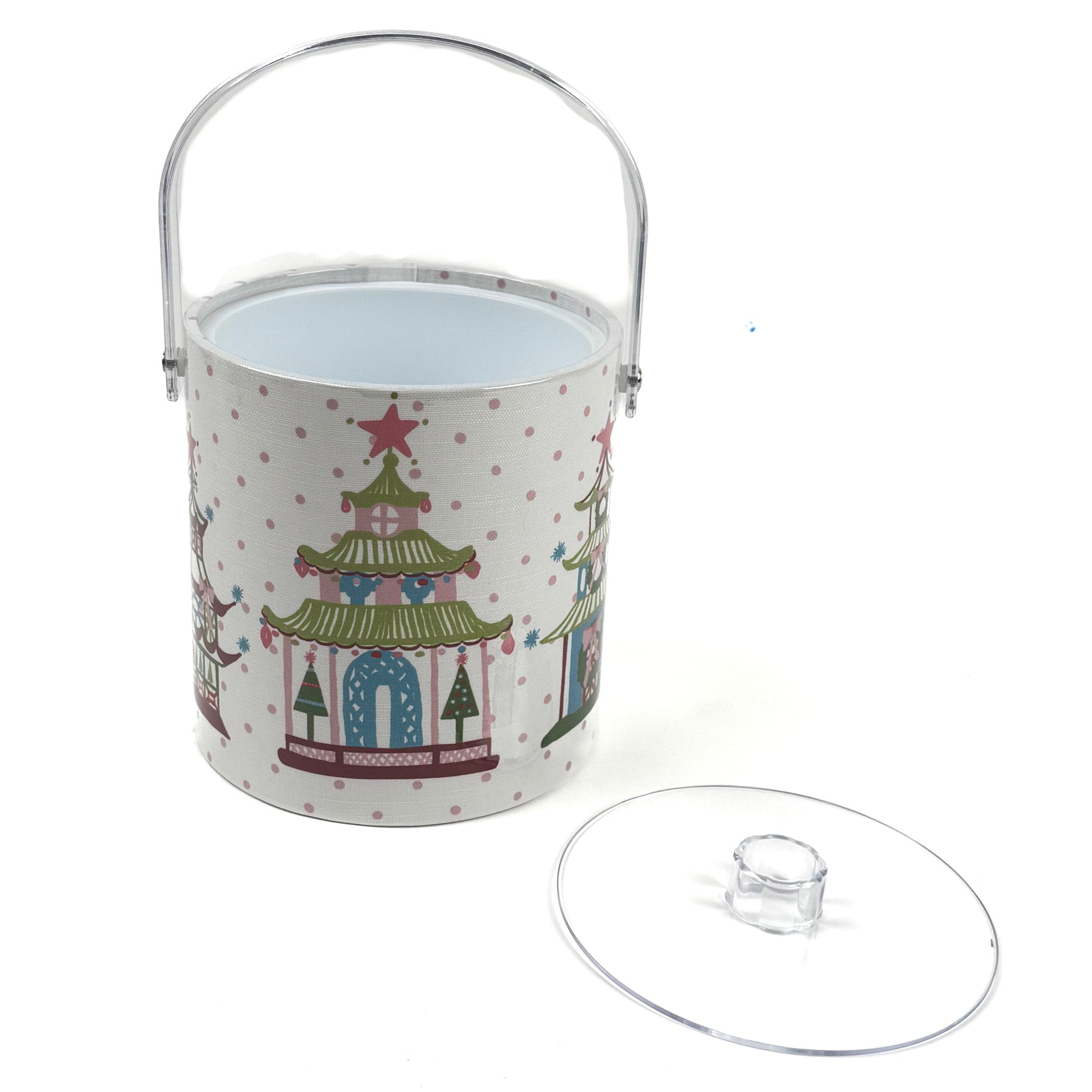 Christmas Pagodas 3-Quart Acrylic Ice Bucket