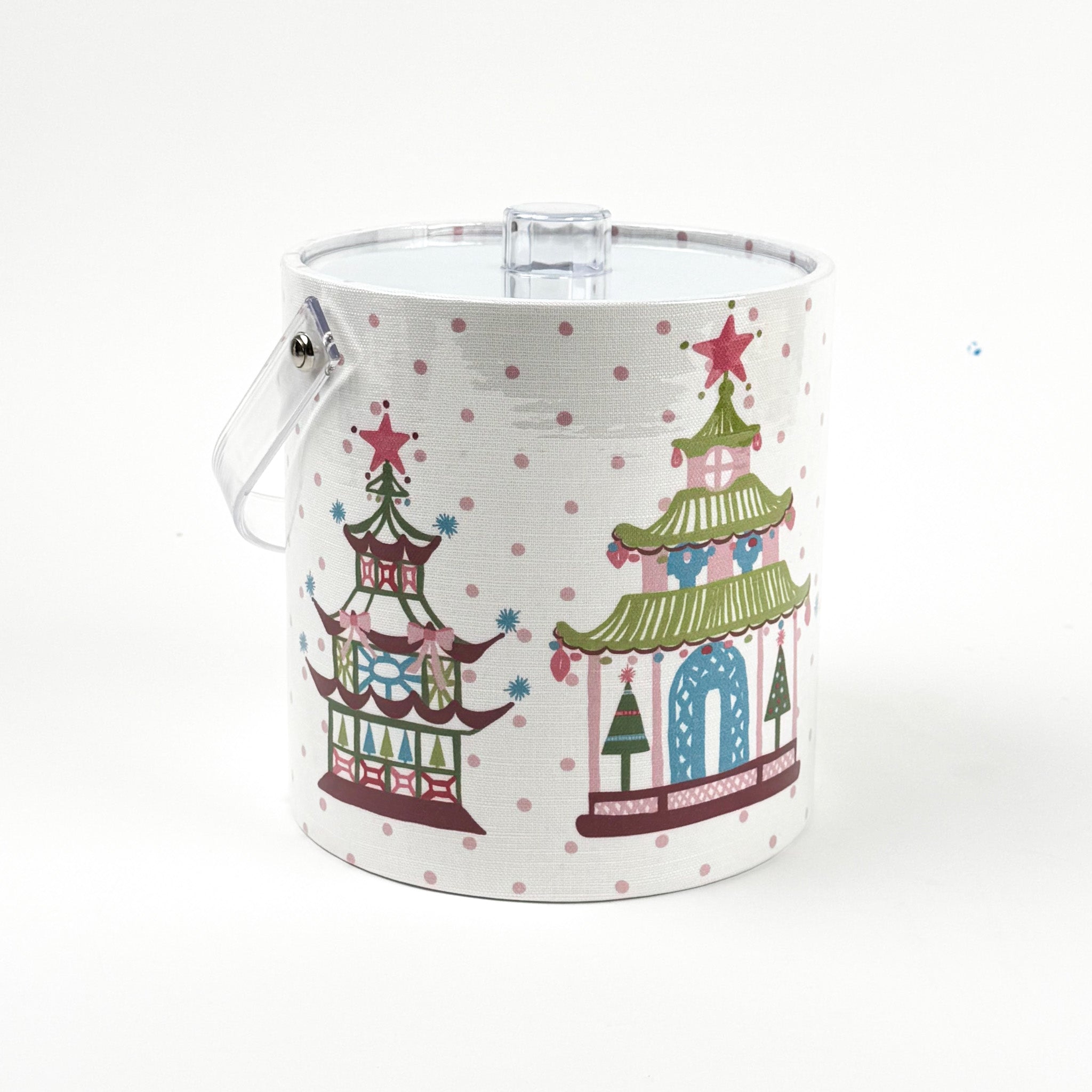Christmas Pagodas 3-Quart Acrylic Ice Bucket