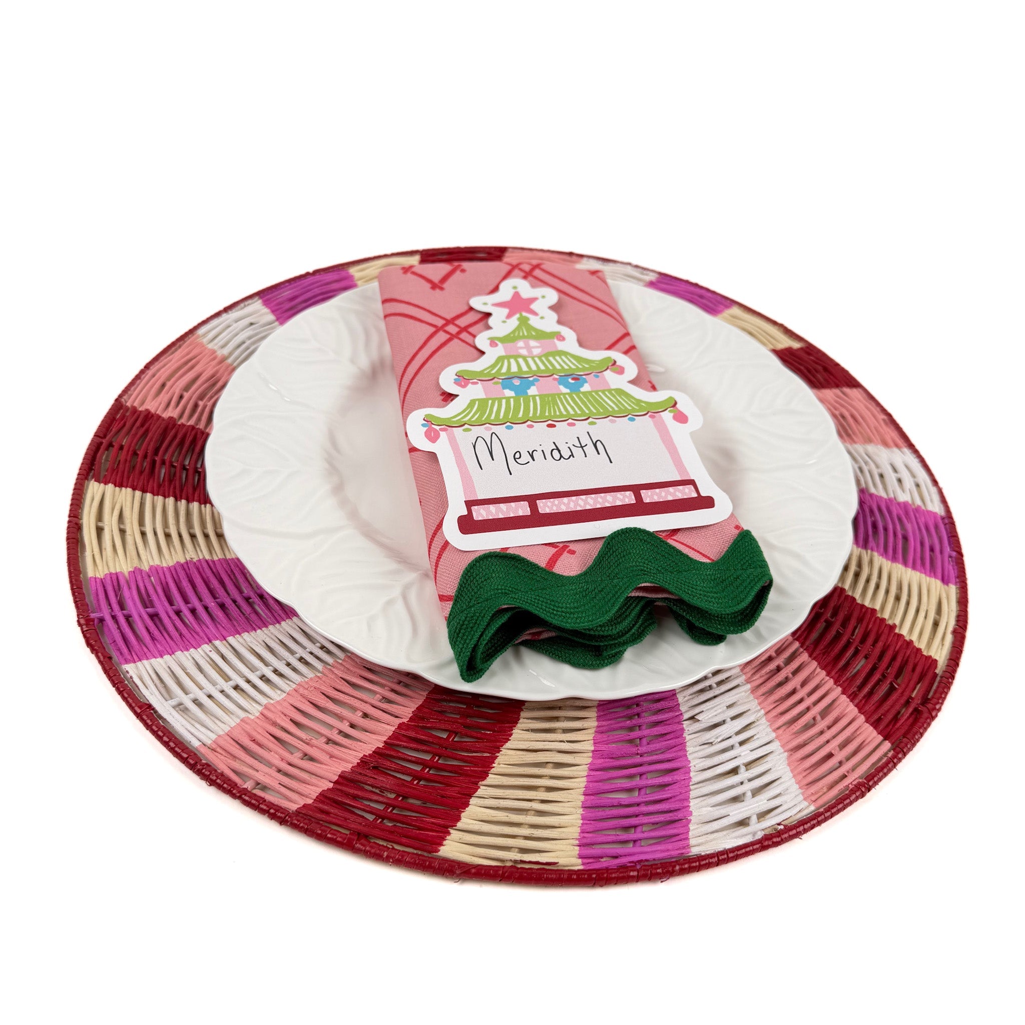 Shaped Festive Pagoda Place Cards, Set of 12