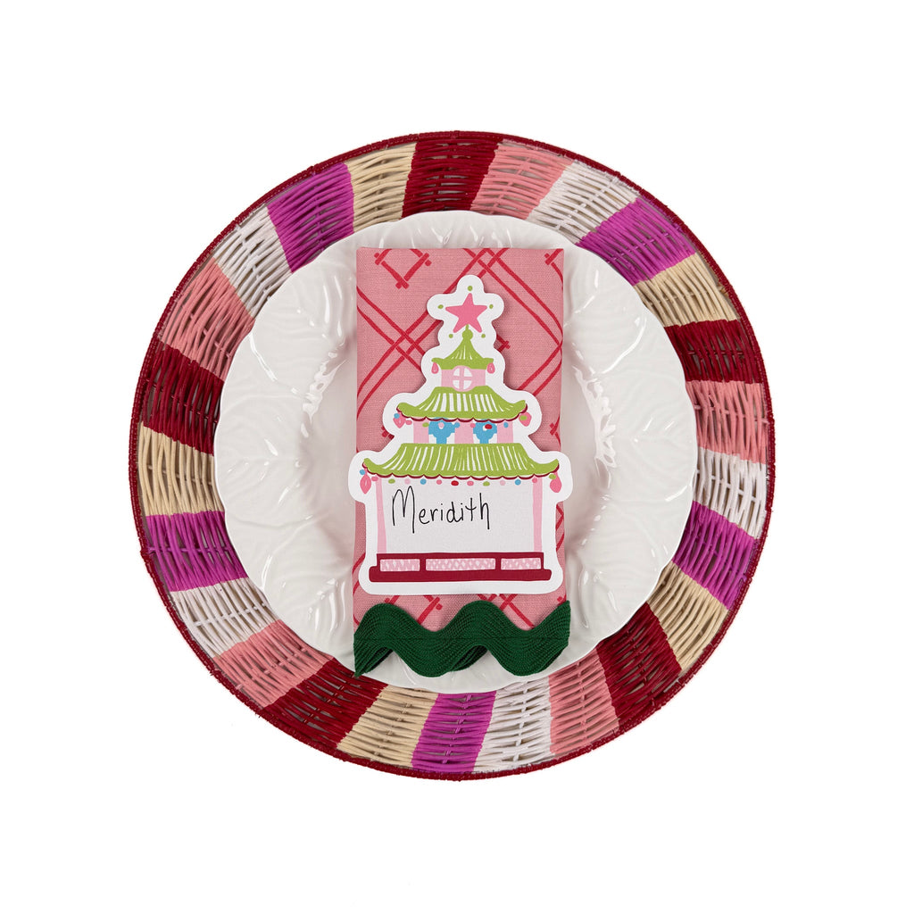 Shaped Festive Pagoda Place Cards, Set of 12